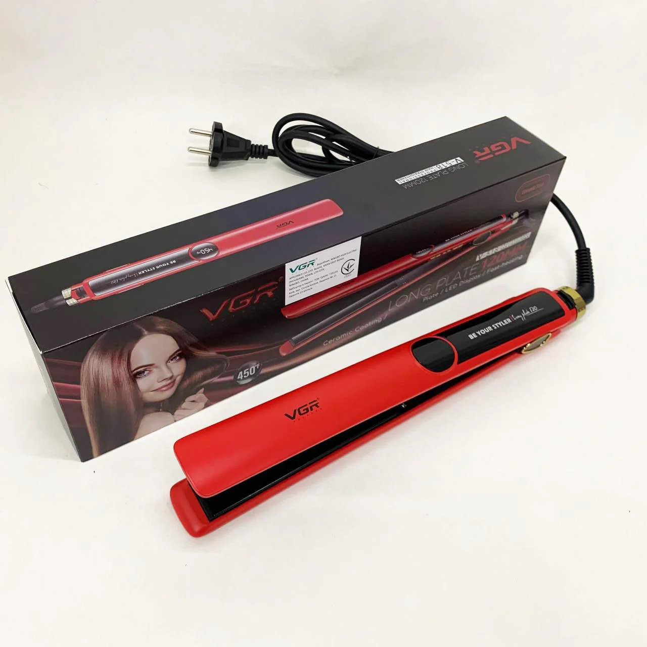 Плойка для волос VGR V-518 RED — професійний інструмент для укладки з керамічними пластинами. - Зображення 10