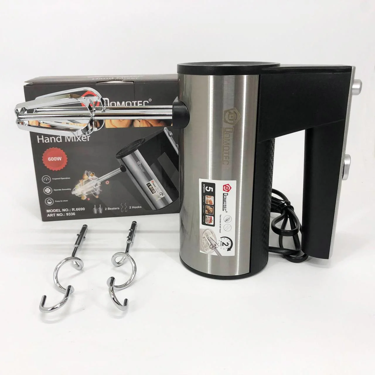 Ручний міксер DOMOTEC R.6690 універсальний 5 швидкостей 200 W - Зображення 13