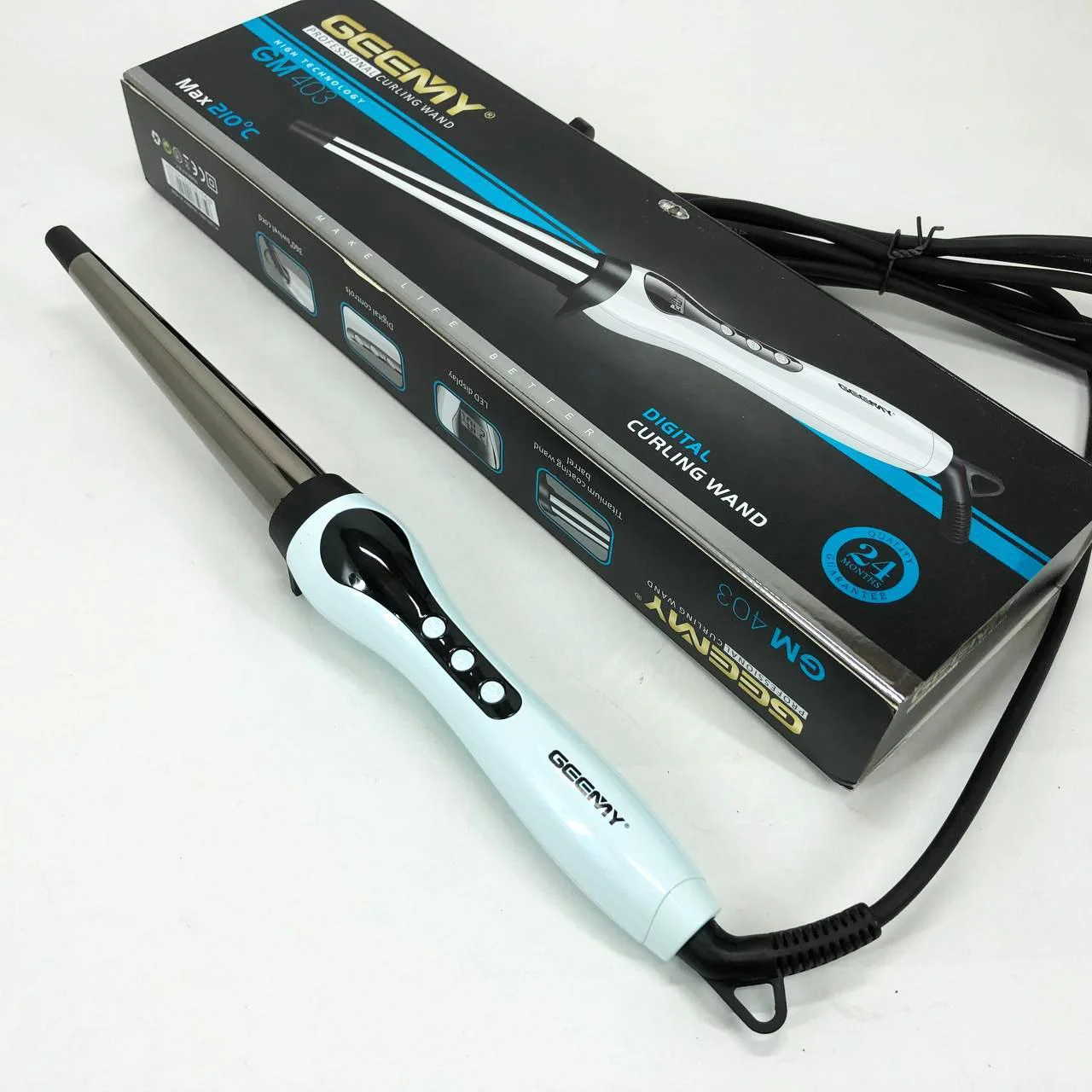 Конусна плойка Gemei GM-403 для легкого створення локонів без пошкодження волосся. - Зображення 8