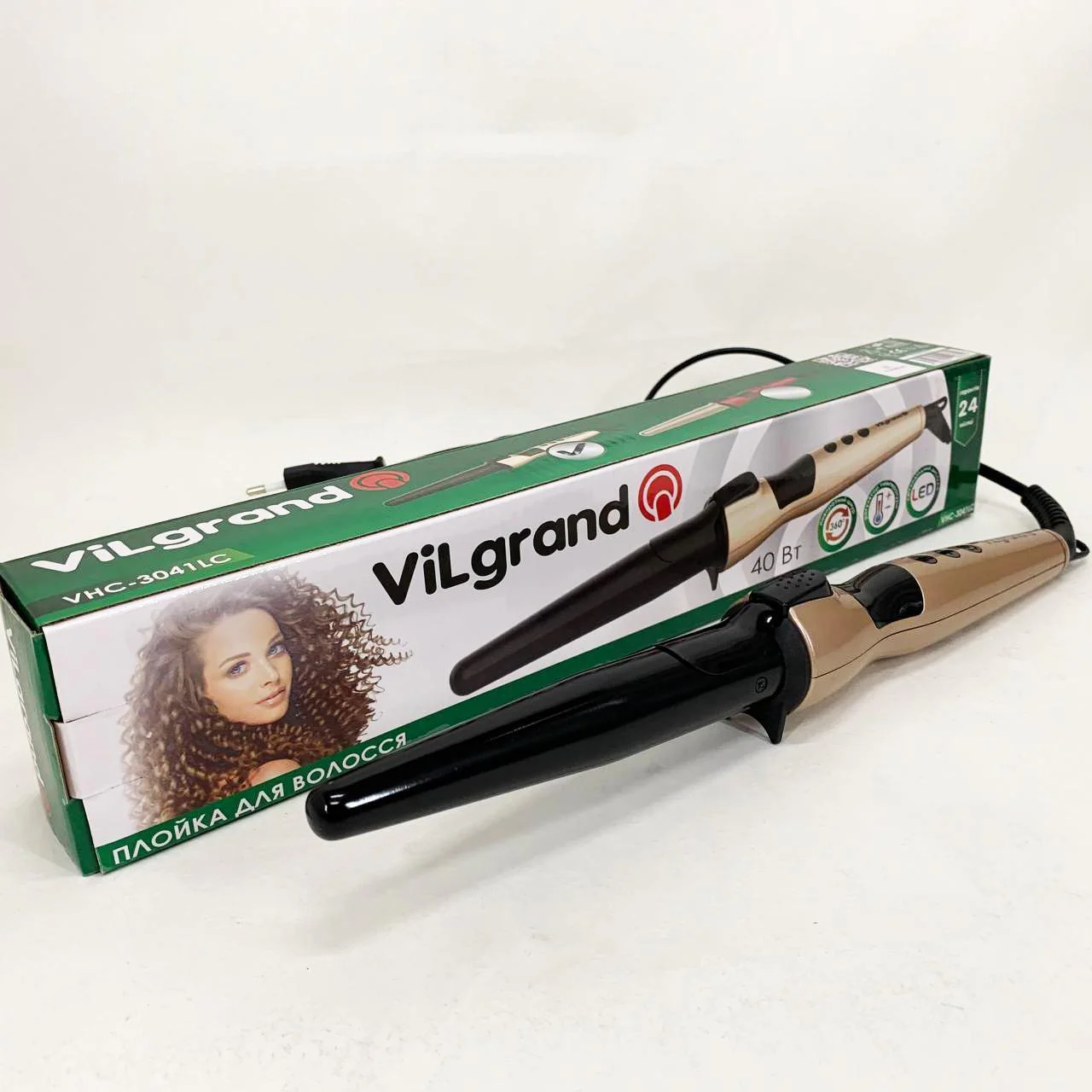 ViLgrand Плойка VHC-3041LC — Конусна Плойка з Алюмінієвим Покриттям та LED Дисплеєм - Зображення 3