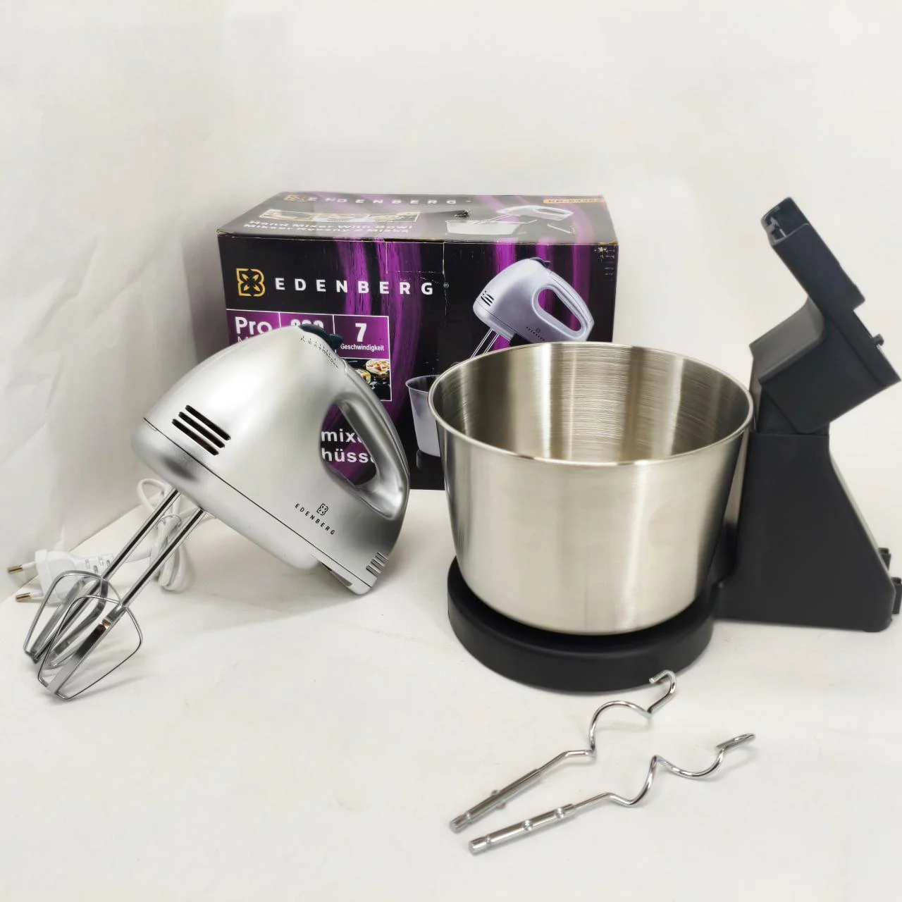 Міксер з чашею Edenberg EB-63362 200Вт сріблястий | Надійний та функціональний для домашньої кухні. - Зображення 3