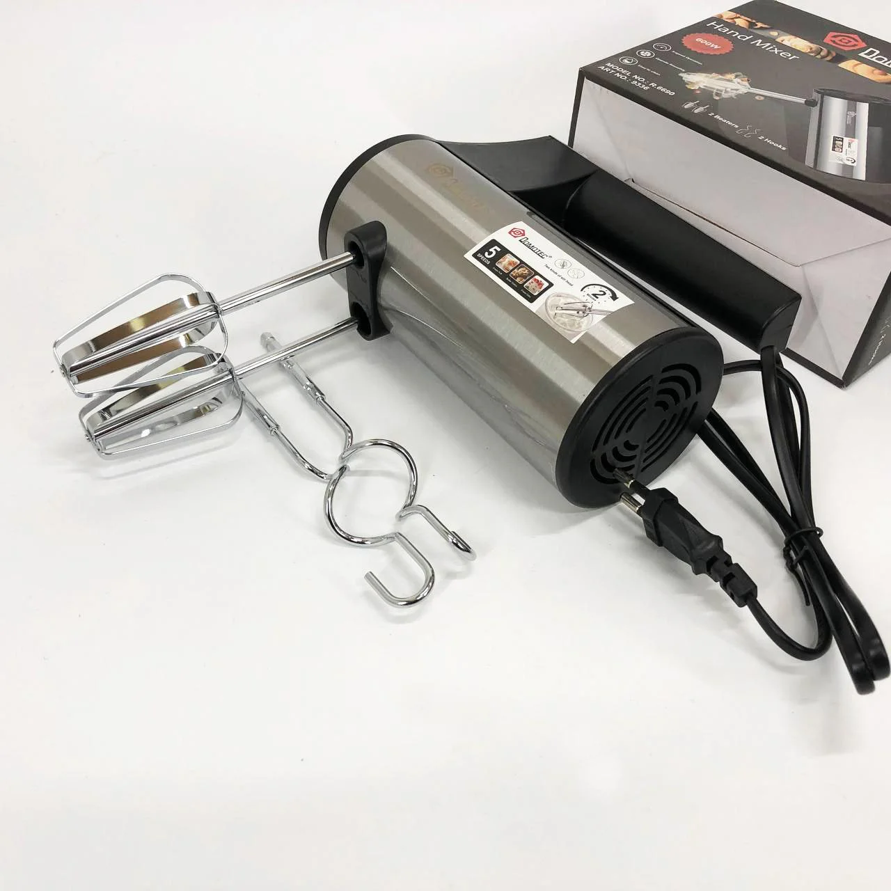 Ручний міксер DOMOTEC R.6690 універсальний 5 швидкостей 200 W - Зображення 10