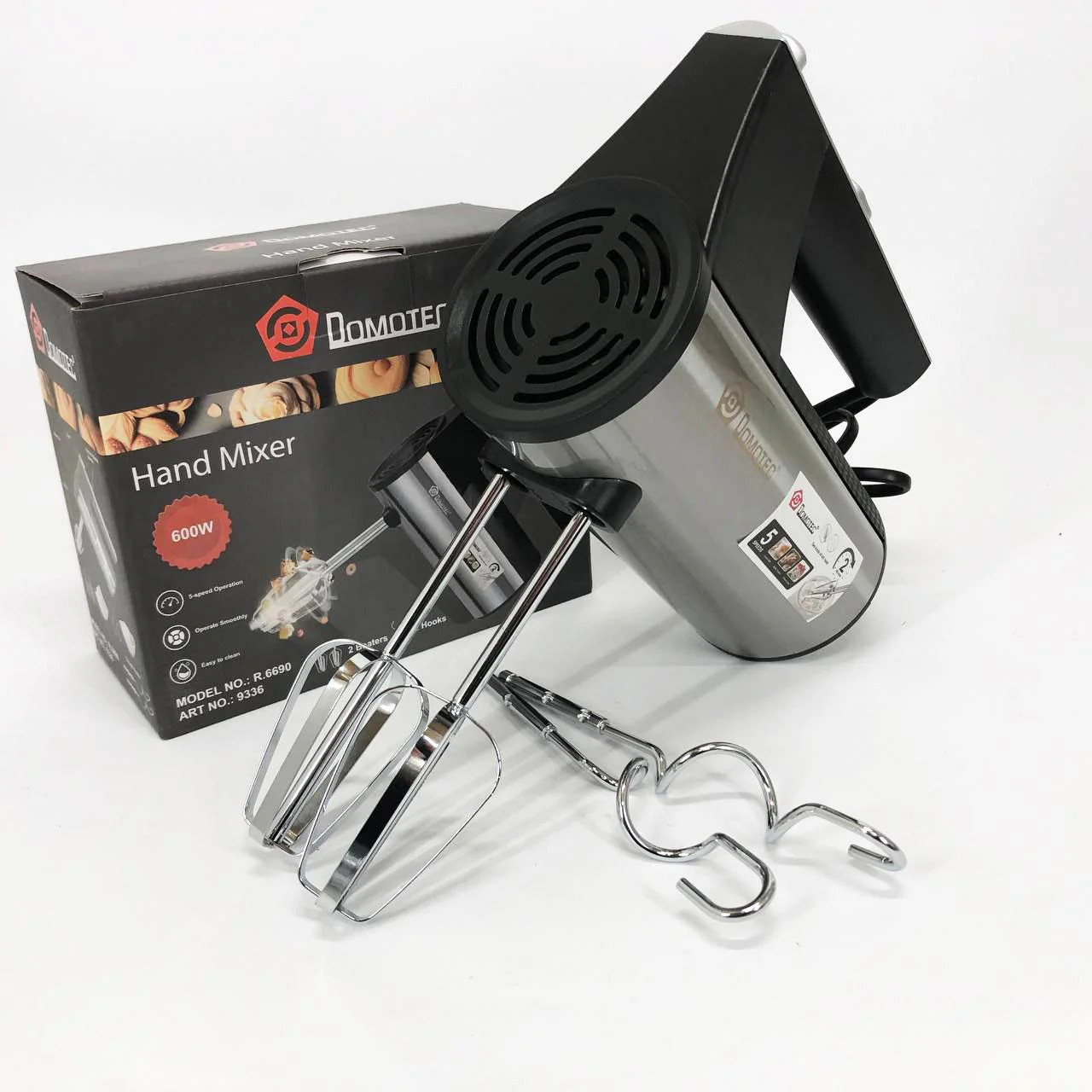 Ручний міксер DOMOTEC R.6690 універсальний 5 швидкостей 200 W - Зображення 9