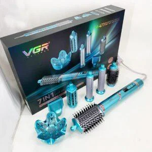 Фен-стайлер VGR V-477 Blue 7в1 — 1400 Вт, іонізація
