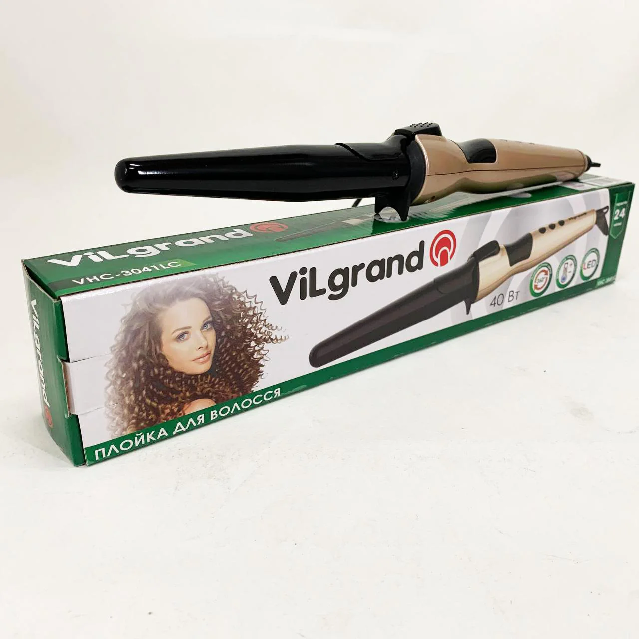 ViLgrand Плойка VHC-3041LC — Конусна Плойка з Алюмінієвим Покриттям та LED Дисплеєм - Зображення 7