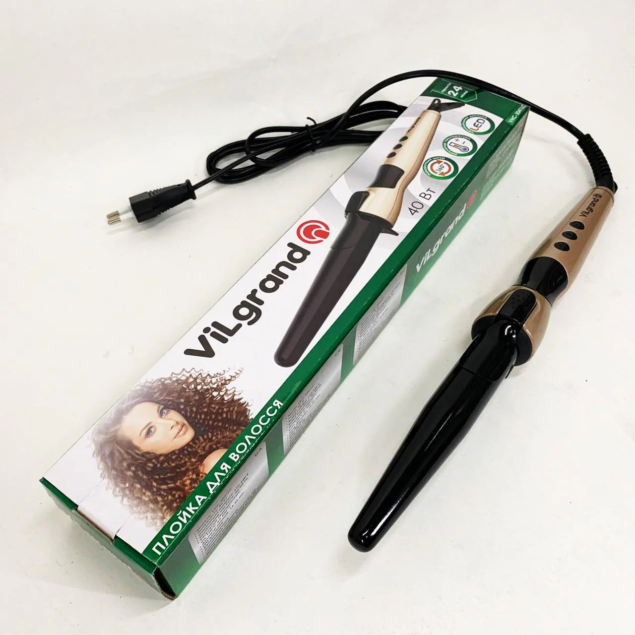 ViLgrand Плойка VHC-3041LC — Конусна Плойка з Алюмінієвим Покриттям та LED Дисплеєм - Зображення 6