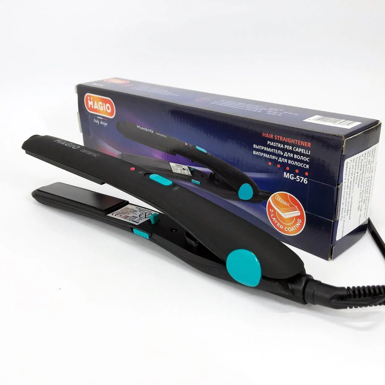 MAGIO MG-576 — Випрямлювач для волос з керамічними пластинами та Soft Touch покриттям - Зображення 11