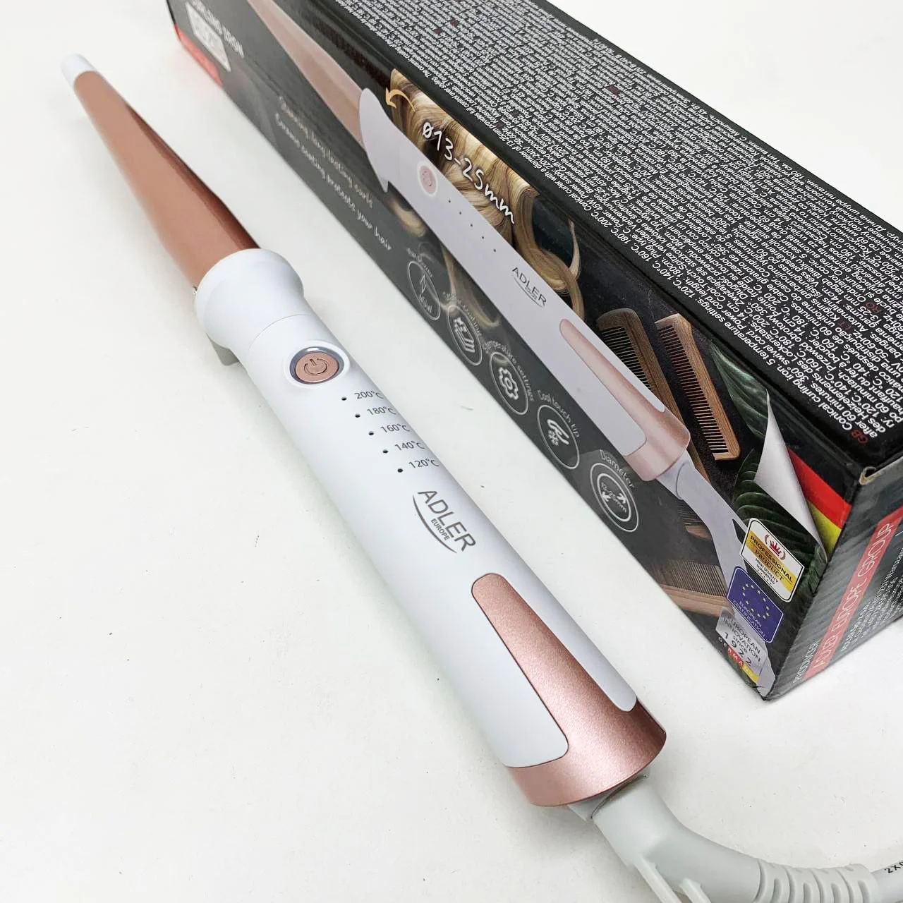 Adler AD 2119 Плойка керамічна конусна для локонів від 13 до 25 мм, 45Вт - Зображення 5