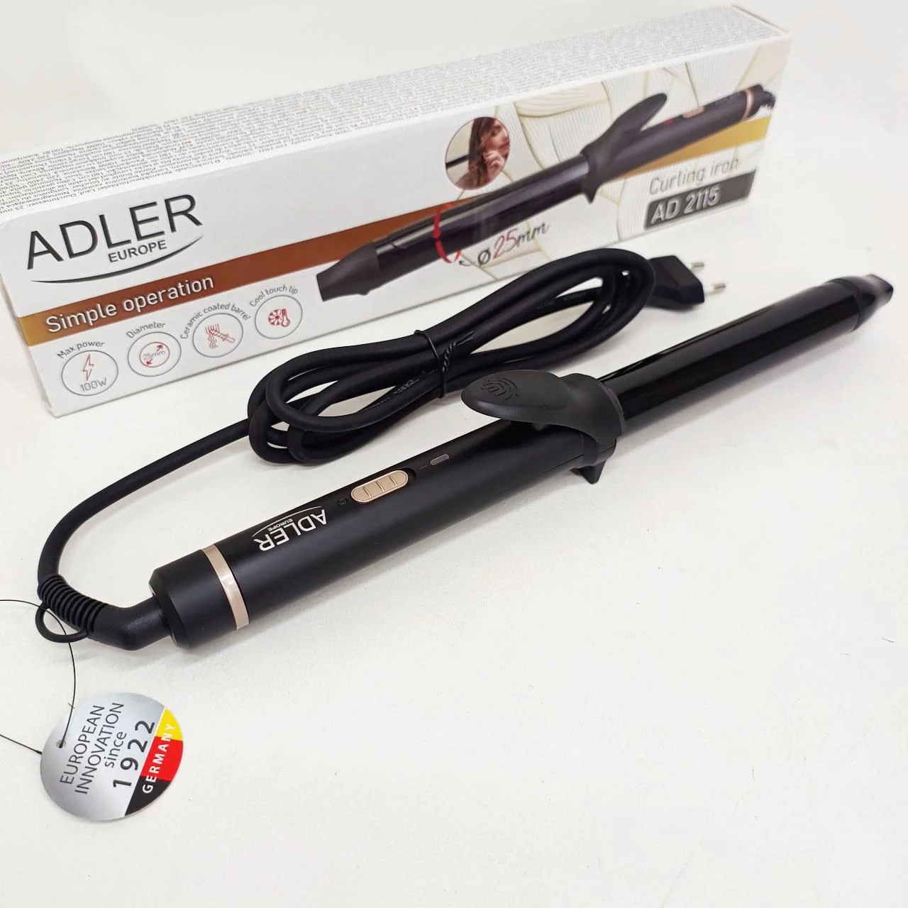 Плойка Adler AD 2115 Curly 100Вт з керамічним покриттям для локонів середньої товщини - Зображення 5