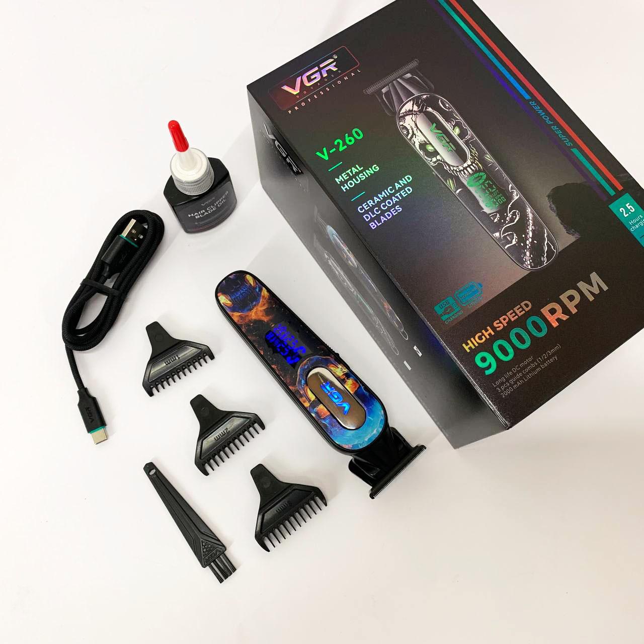 Триммер VGR V-260 RED — акумуляторний 240 хв з LED-дисплеєм, 3 насадки - Зображення 14