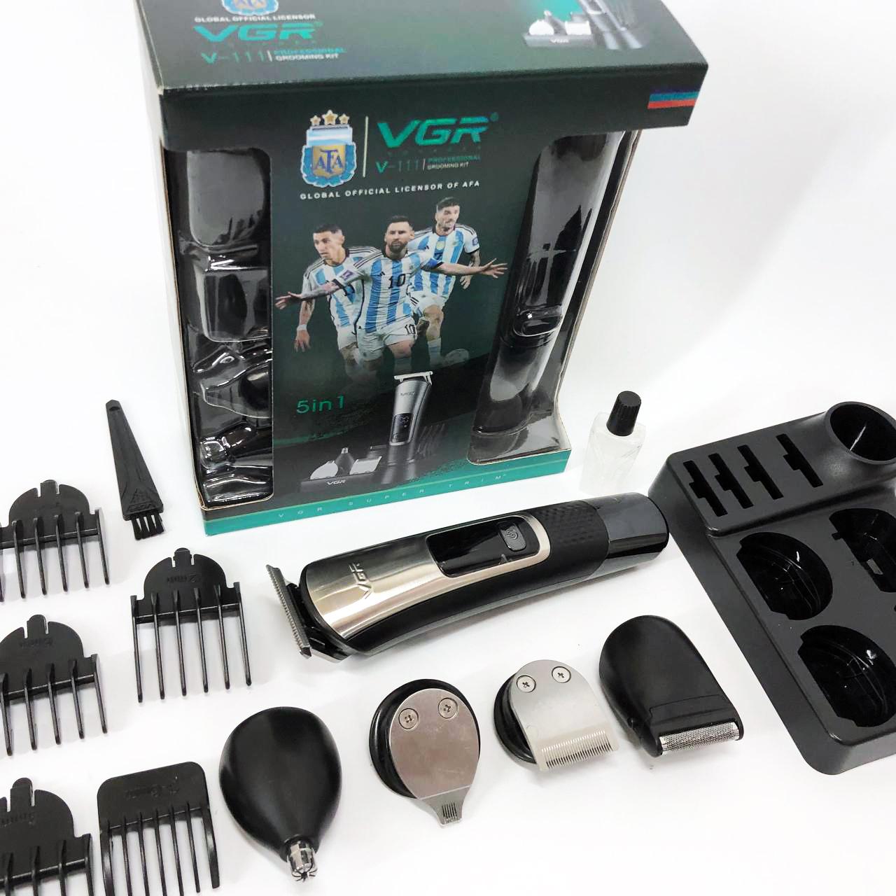 Набір для стрижки VGR V-111 5 в 1 з 9 насадками та акумулятором для універсального використання - Зображення 16