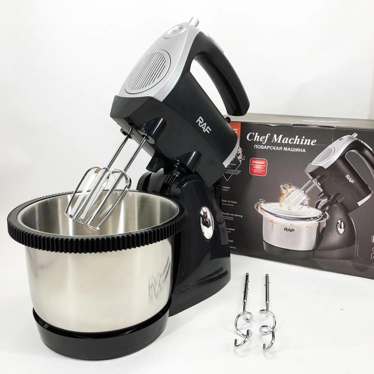 Миксер кухонний RAF R.6662 з підставкою і чашею 3 л, 5 швидкостей, 1000 Вт - Зображення 2