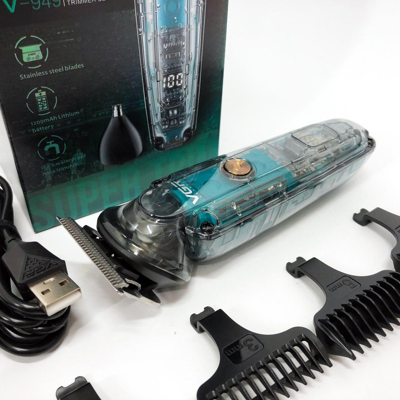 Аккумуляторна машинка для стрижки волос VGR V-949 — Професійна окантовочна машинка для бороди - Зображення 20