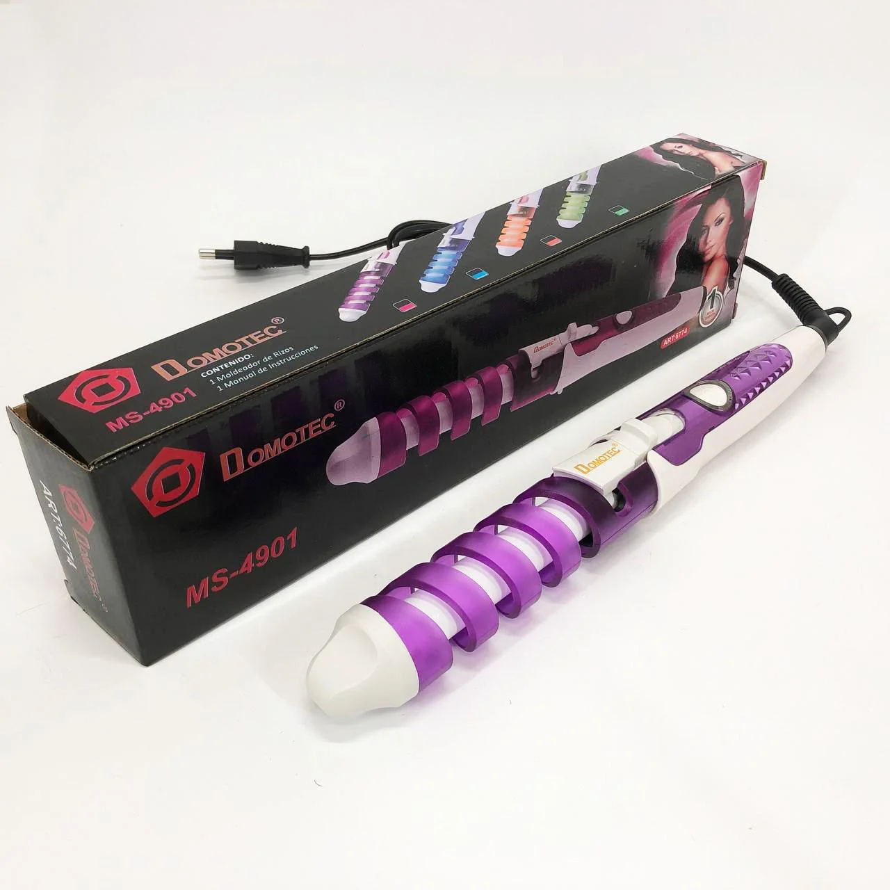 Плойка спиральна Domotec MS-4901 з керамічно-турмаліновим покриттям для об'єму локонів - Зображення 5