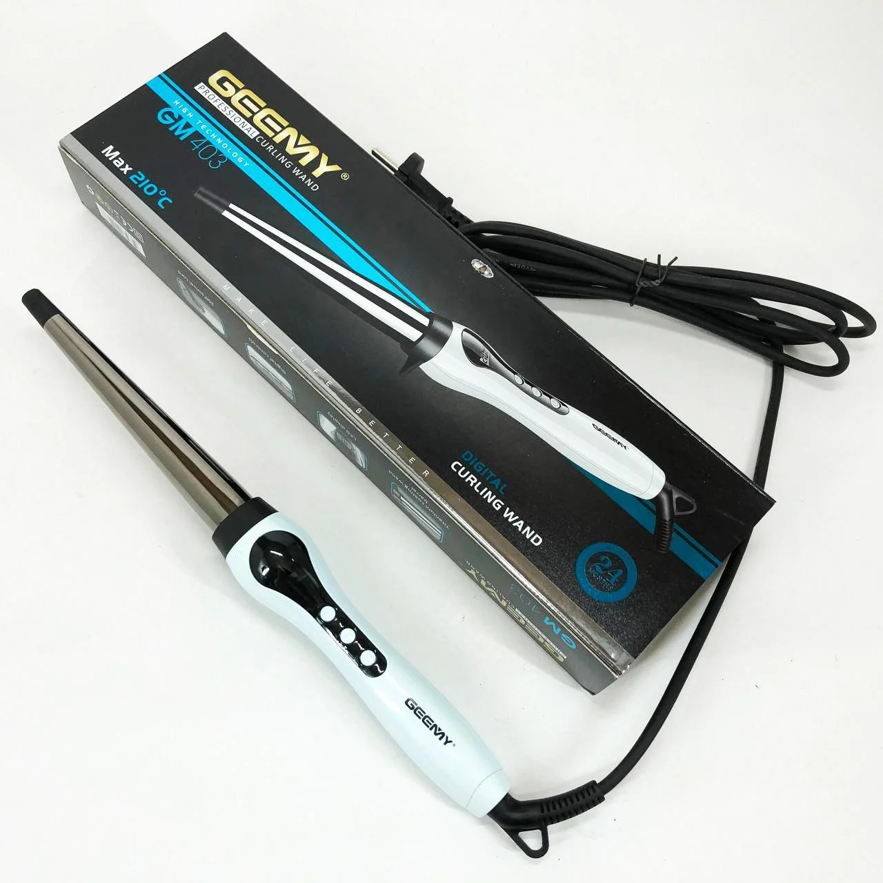 Конусна плойка Gemei GM-403 для легкого створення локонів без пошкодження волосся. - Зображення 9