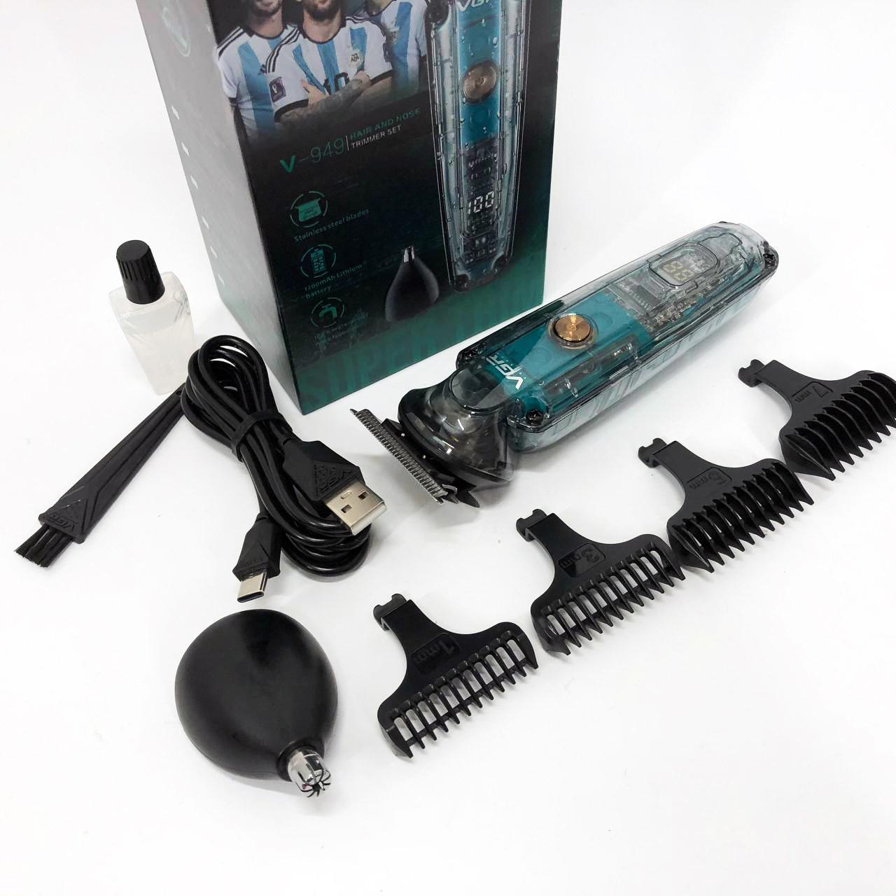 Аккумуляторна машинка для стрижки волос VGR V-949 — Професійна окантовочна машинка для бороди - Зображення 7