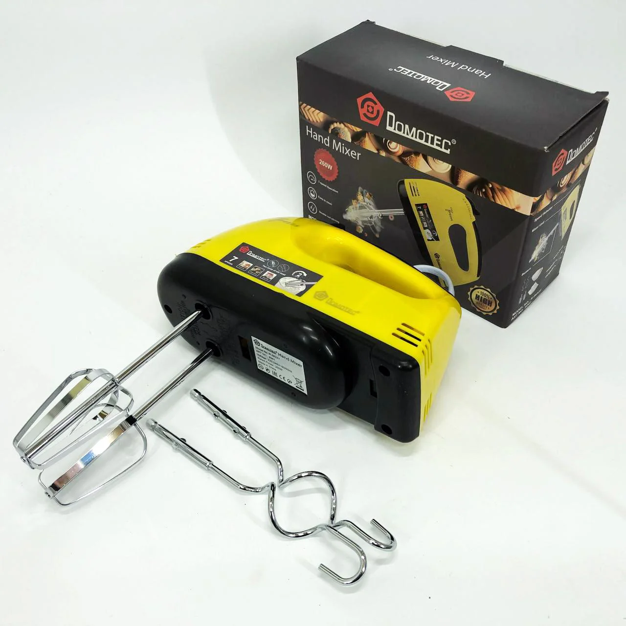 Миксер DOMOTEC R6633Y - Ручний міксер для приготування крему з 7 швидкостями та насадками для теста - Зображення 14
