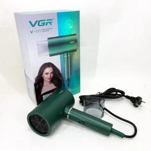 Професійний фен VGR V-431 1600–1800 Вт — холодний обдув, зелений