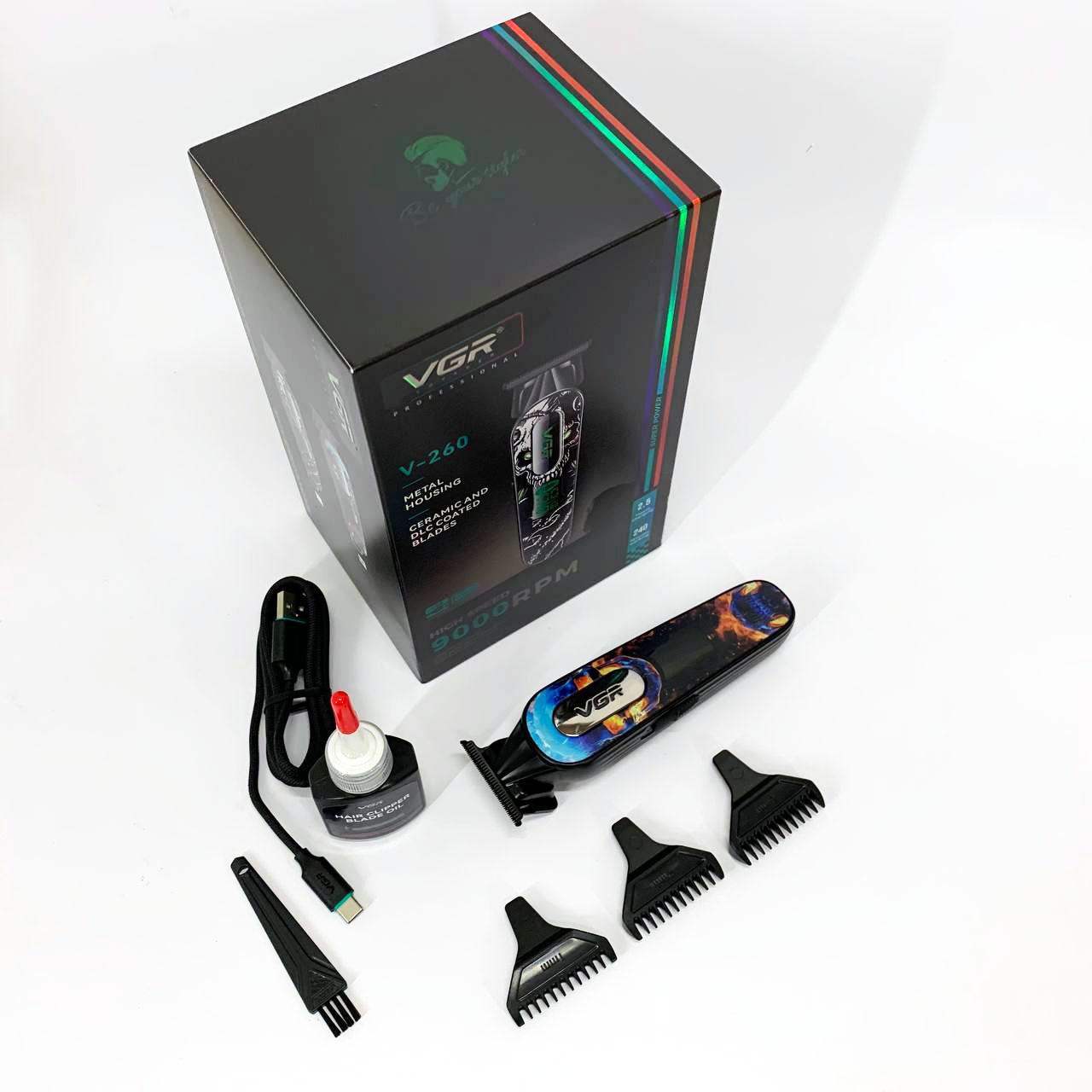 Триммер VGR V-260 RED — акумуляторний 240 хв з LED-дисплеєм, 3 насадки - Зображення 8