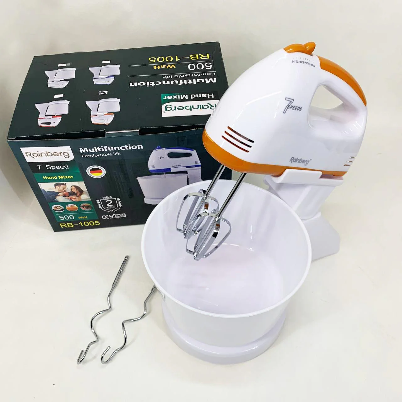 Миксер Rainberg RB-1005 500Вт з чашею 2 л — 7 скоростей для зручності використання. - Зображення 6
