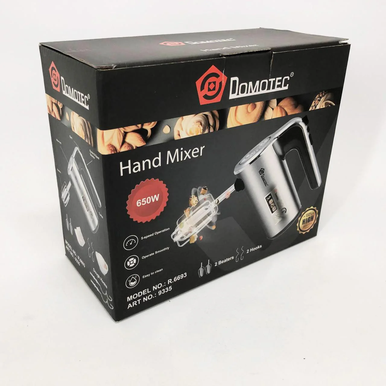 Миксер кухонний DOMOTEC R 6693 650W з 5 швидкостями для комфортного приготування їжі - Зображення 15