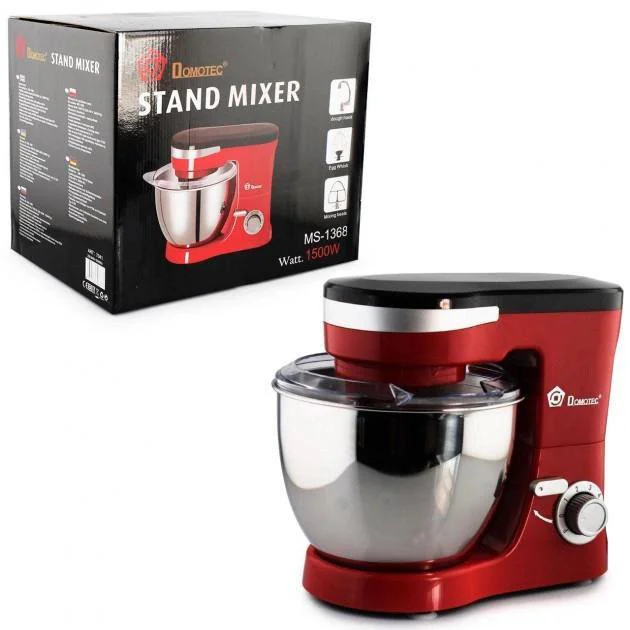 Миксер-тестомес Domotec MS-1368 на 6 скоростей, чаша 4 л, 1500 W - Зображення 3