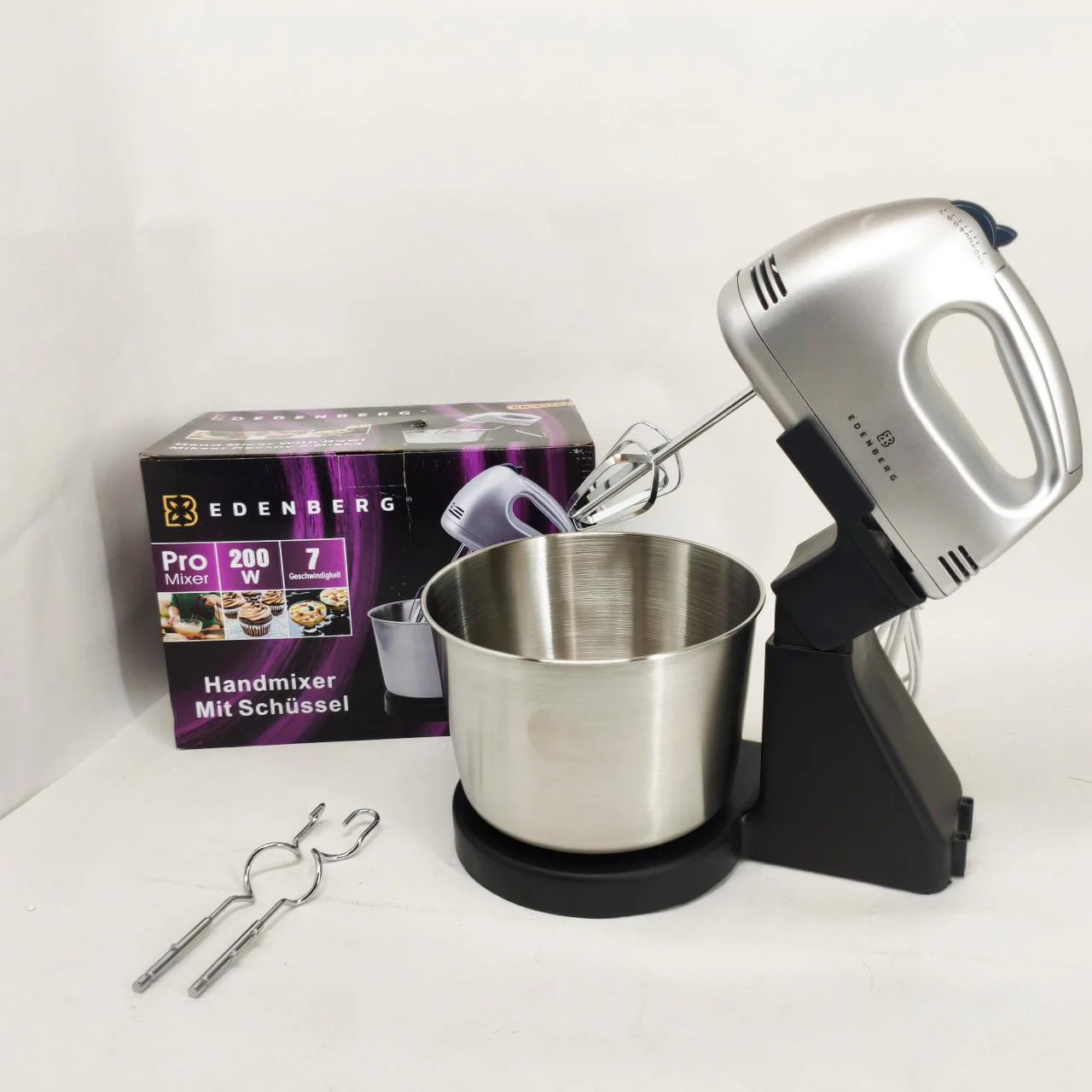 Міксер з чашею Edenberg EB-63362 200Вт сріблястий | Надійний та функціональний для домашньої кухні. - Зображення 2