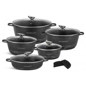 Набір посуду Edenberg EB-12911 з турбоіндукційним дном та мармуровим покриттям 10 предметів