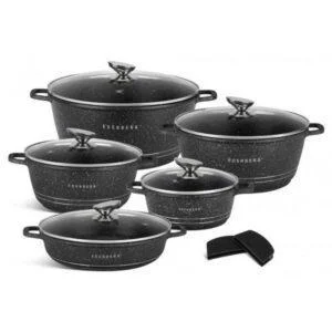 Набір посуду Edenberg EB-12911 з турбоіндукційним дном та мармуровим покриттям 10 предметів