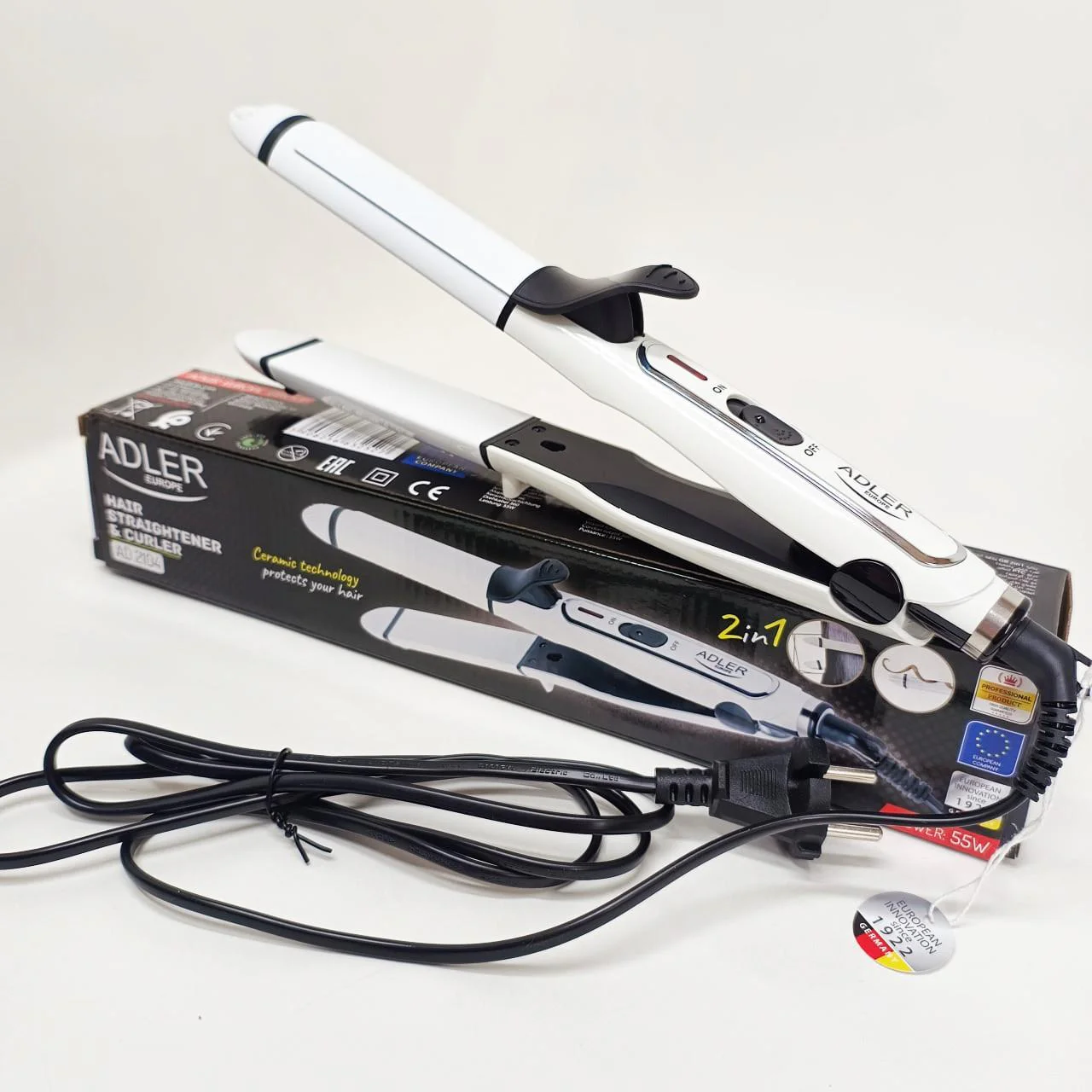 Adler AD 2104 Плойка-утюжок 2-в-1 з керамічним покриттям та потужністю 50 Вт - Зображення 4