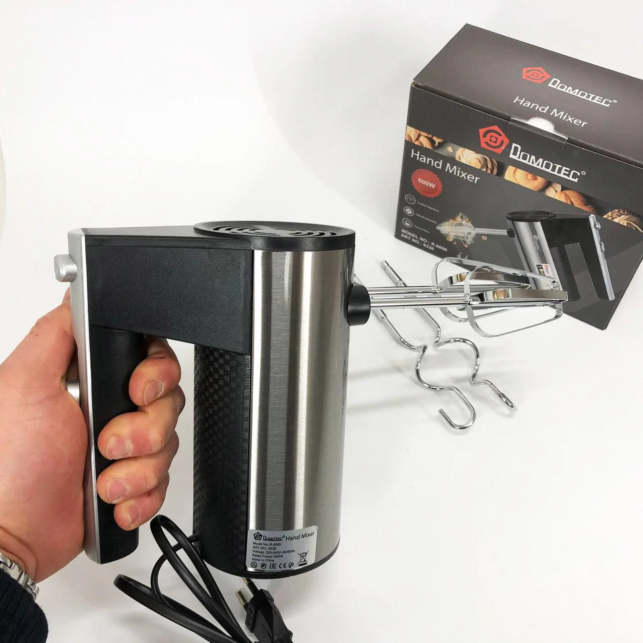 Ручний міксер DOMOTEC R.6690 універсальний 5 швидкостей 200 W - Зображення 12