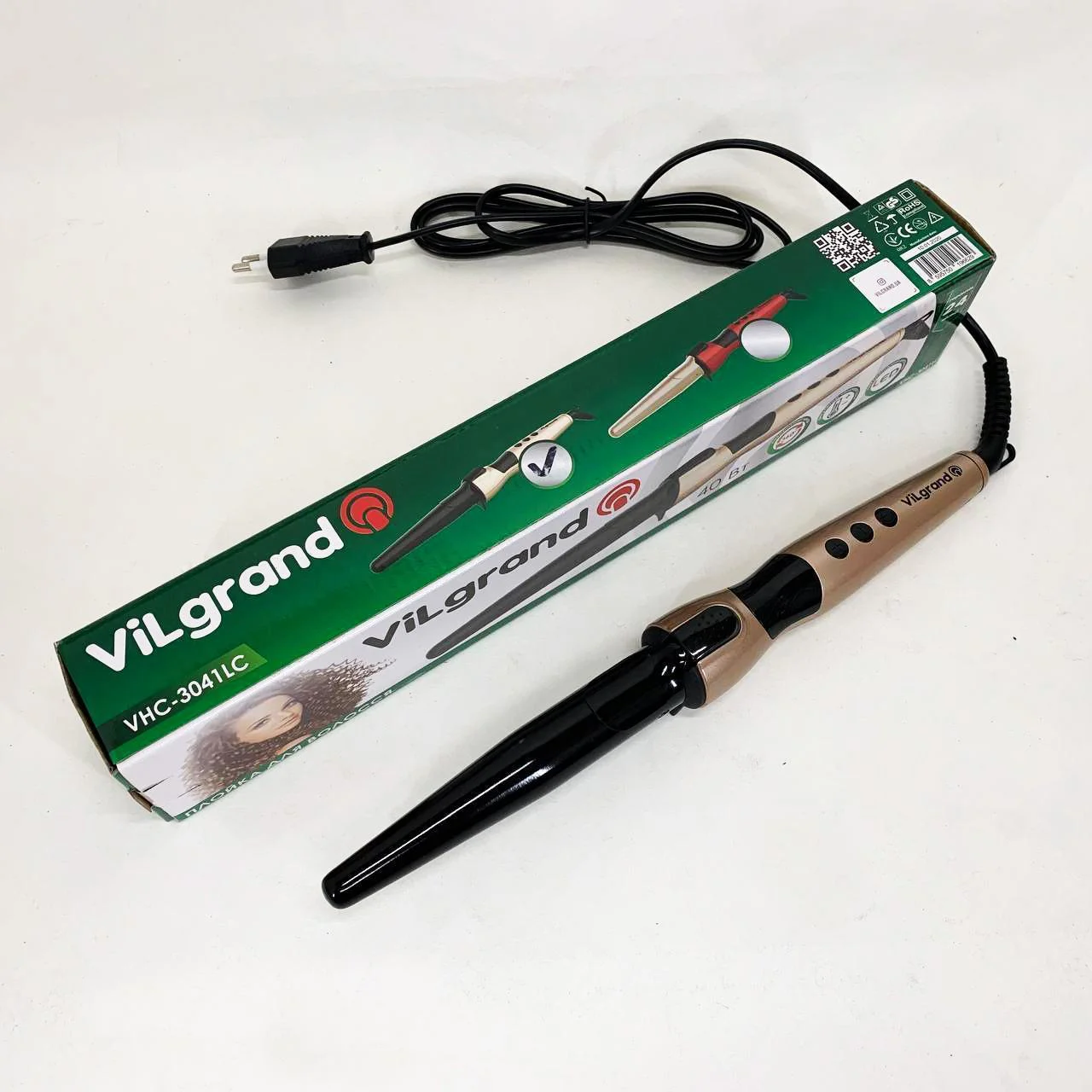 ViLgrand Плойка VHC-3041LC — Конусна Плойка з Алюмінієвим Покриттям та LED Дисплеєм - Зображення 4