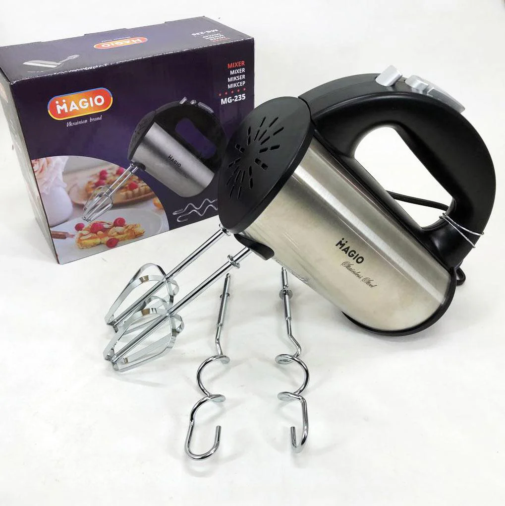 Миксер Magio MG-235 – потужний, компактний ручний міксер з нержавіючої сталі. - Зображення 13