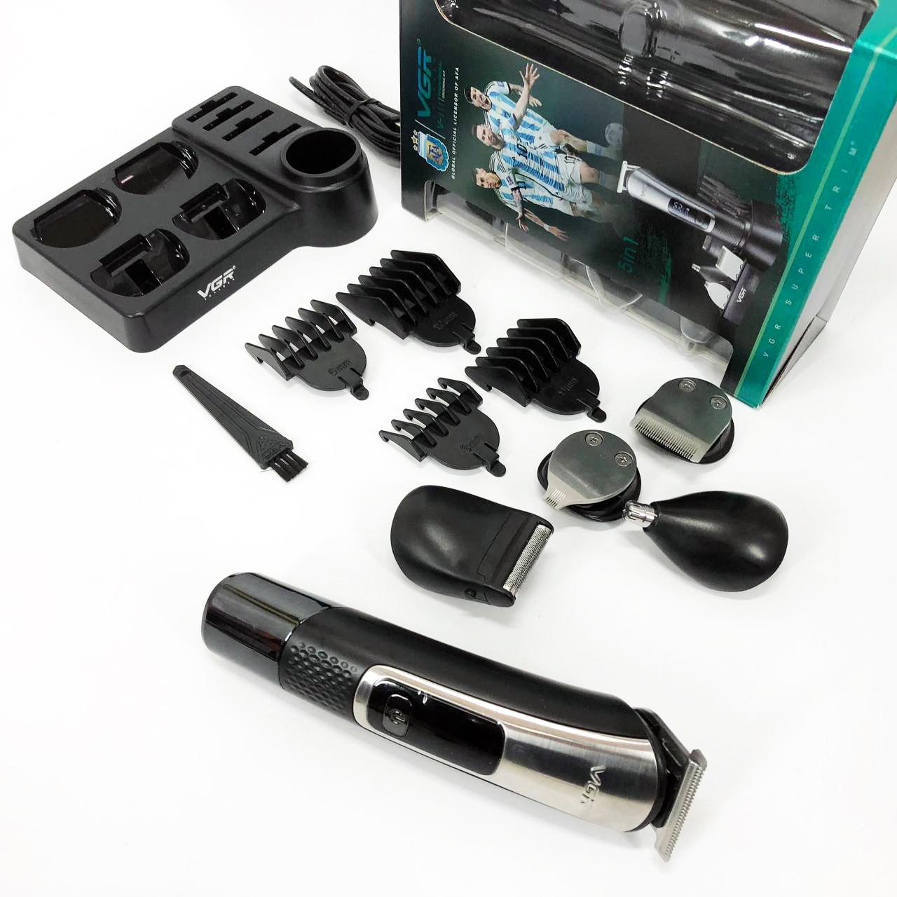 Набір для стрижки VGR V-111 5 в 1 з 9 насадками та акумулятором для універсального використання - Зображення 7