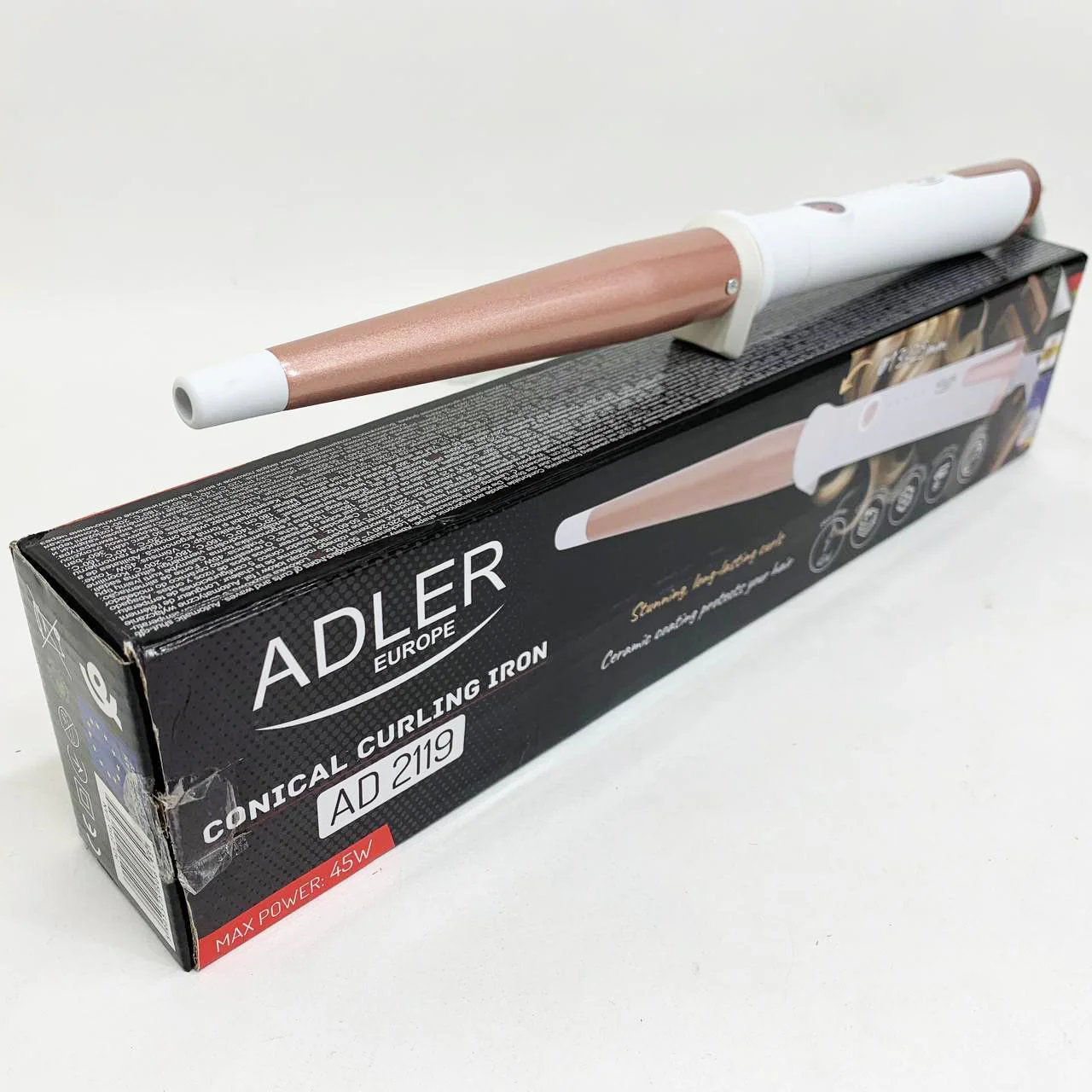 Adler AD 2119 Плойка керамічна конусна для локонів від 13 до 25 мм, 45Вт - Зображення 4