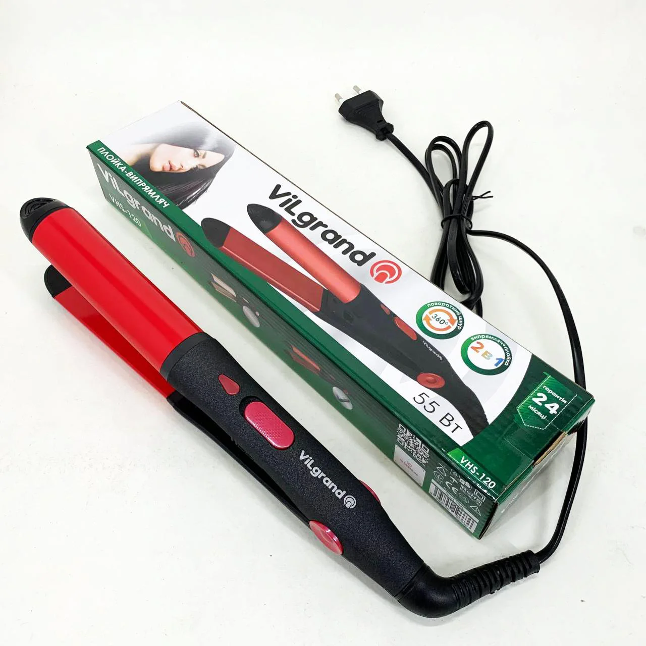 Щипці для волос ViLgrand VHS-120 з керамічними пластинами та температурою нагріву 200 °C - Зображення 6