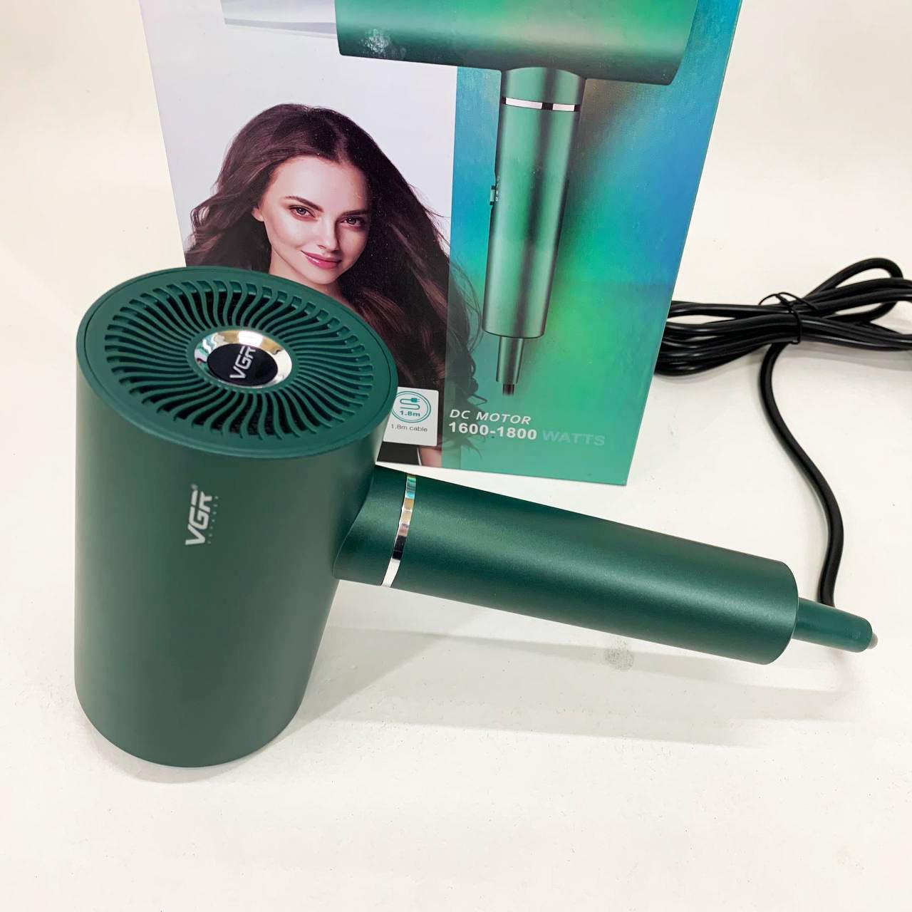 Професійний фен VGR V-431 1600–1800 Вт — холодний обдув, зелений - Зображення 3
