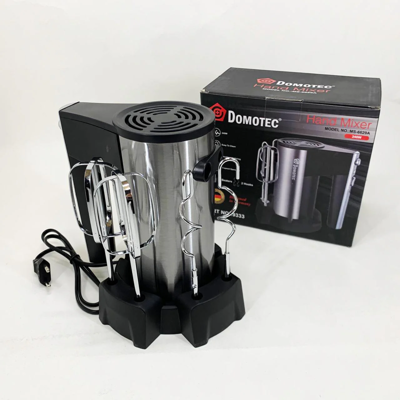 Миксер ручний DOMOTEC R6629A 240Вт 5 швидкостей з двома насадками - Зображення 11