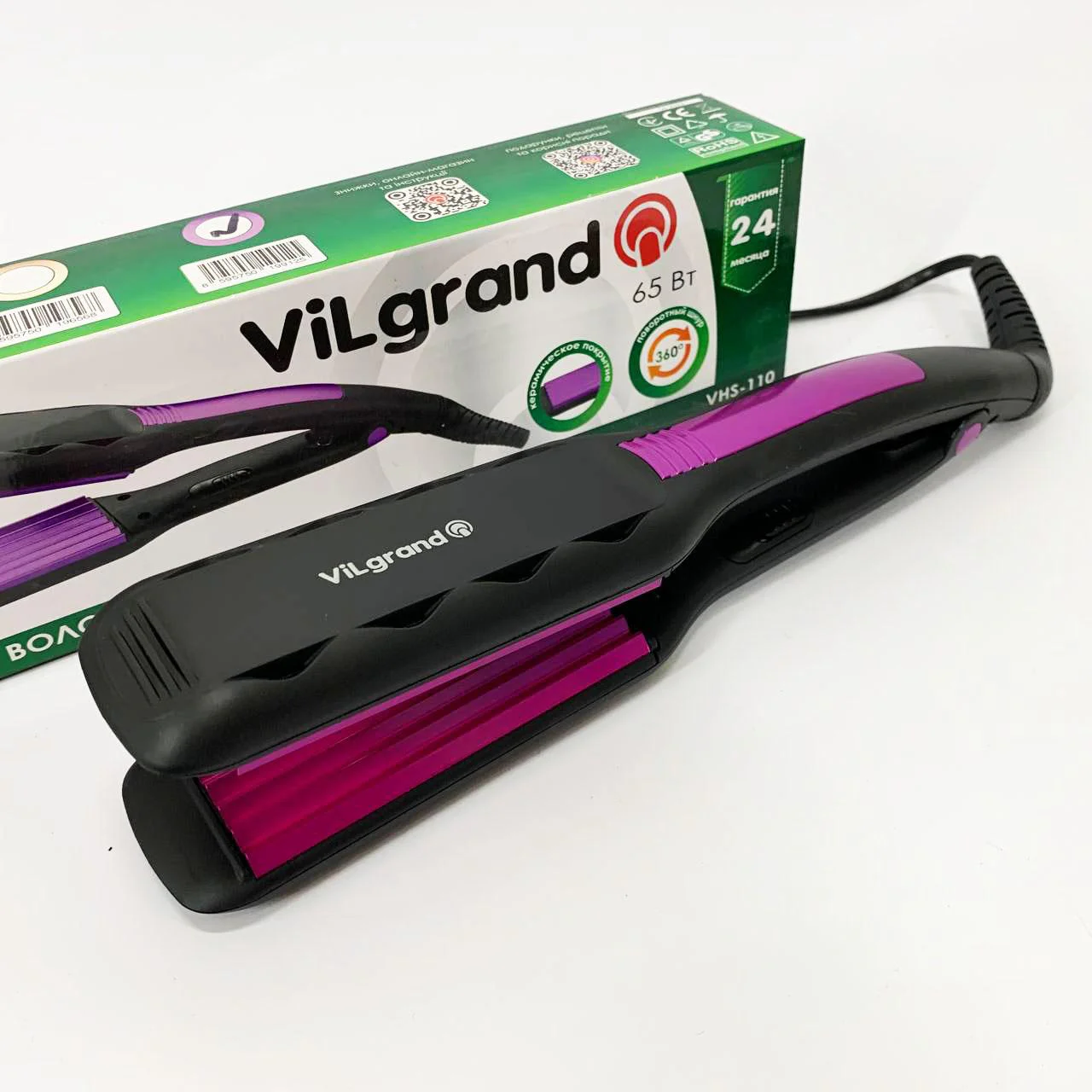 Волосся Плойка-гофре ViLgrand VHS-110 з керамічним покриттям для стильних укладок - Зображення 6