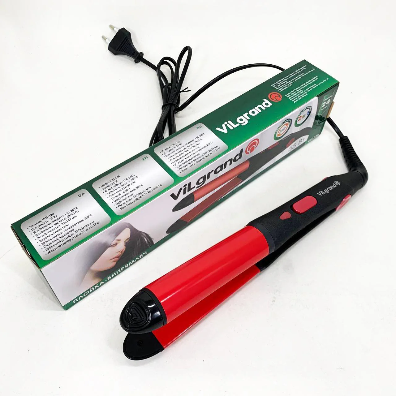 Щипці для волос ViLgrand VHS-120 з керамічними пластинами та температурою нагріву 200 °C - Зображення 3