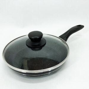 Сковорода Unique UN-5162 20 см з кришкою та двостороннім мармуровим антипригарним покриттям для індукції