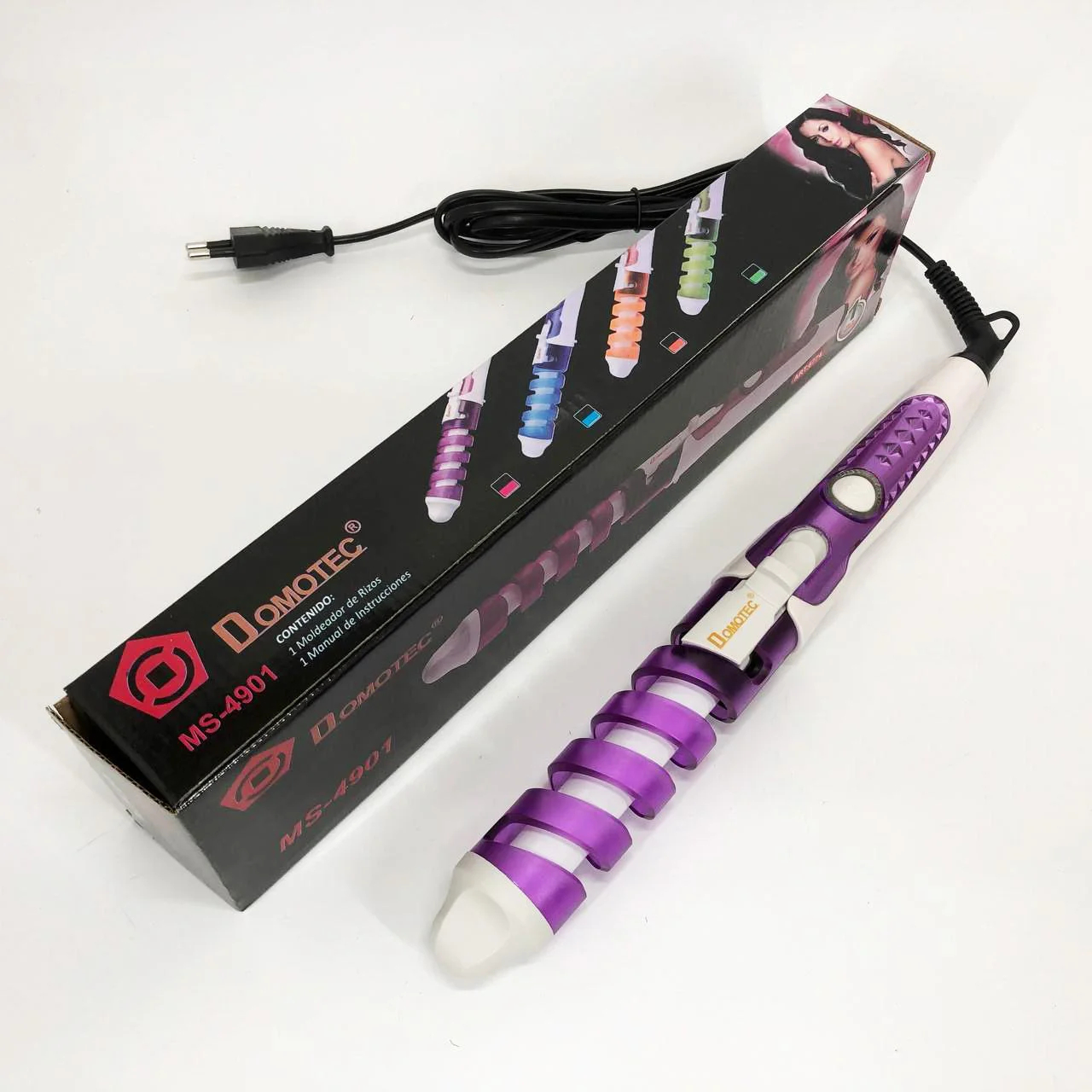 Плойка спиральна Domotec MS-4901 з керамічно-турмаліновим покриттям для об'єму локонів - Зображення 6