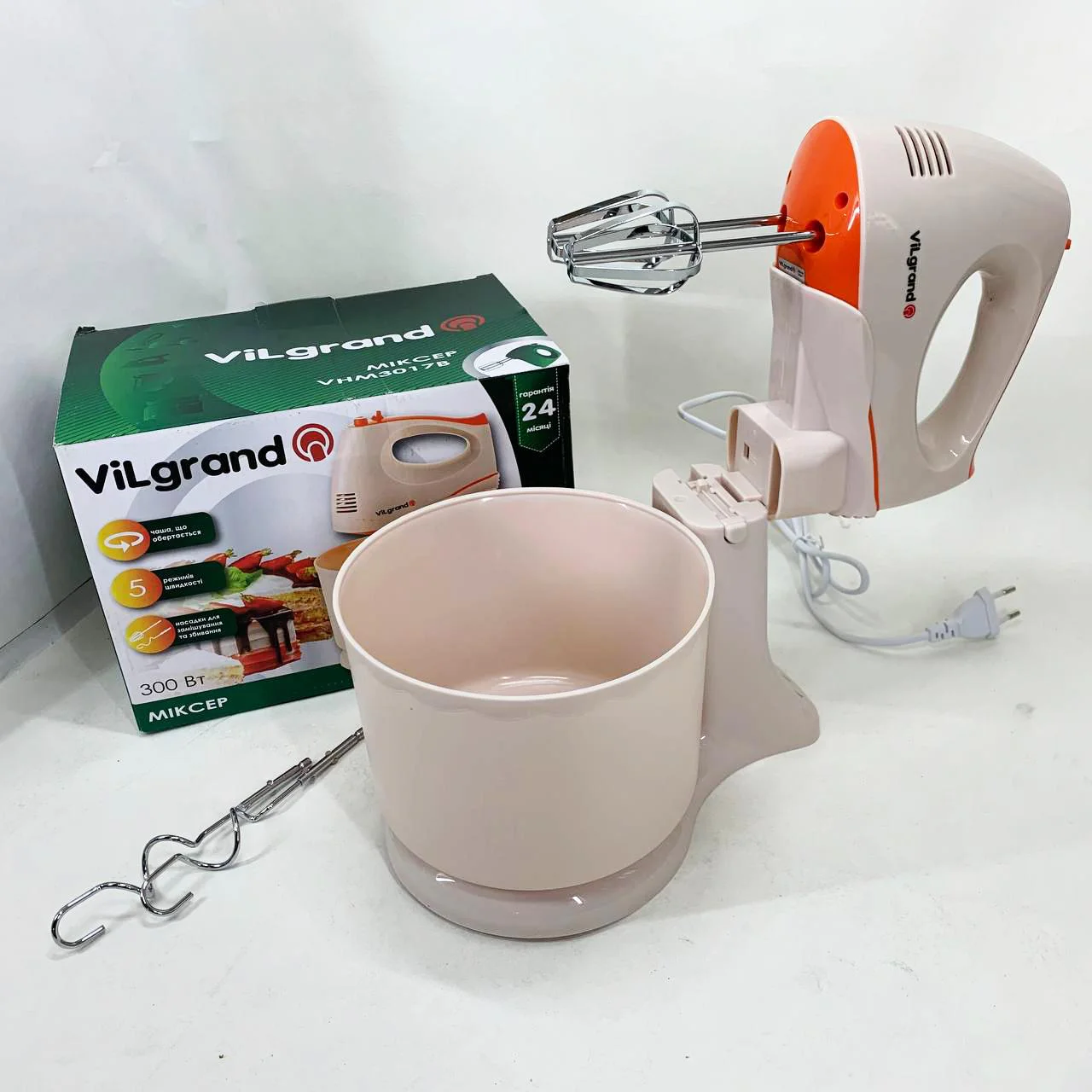 Миксер ViLgrand VHM3017B з 5 швидкостями та потужністю 300 Вт - Зображення 5