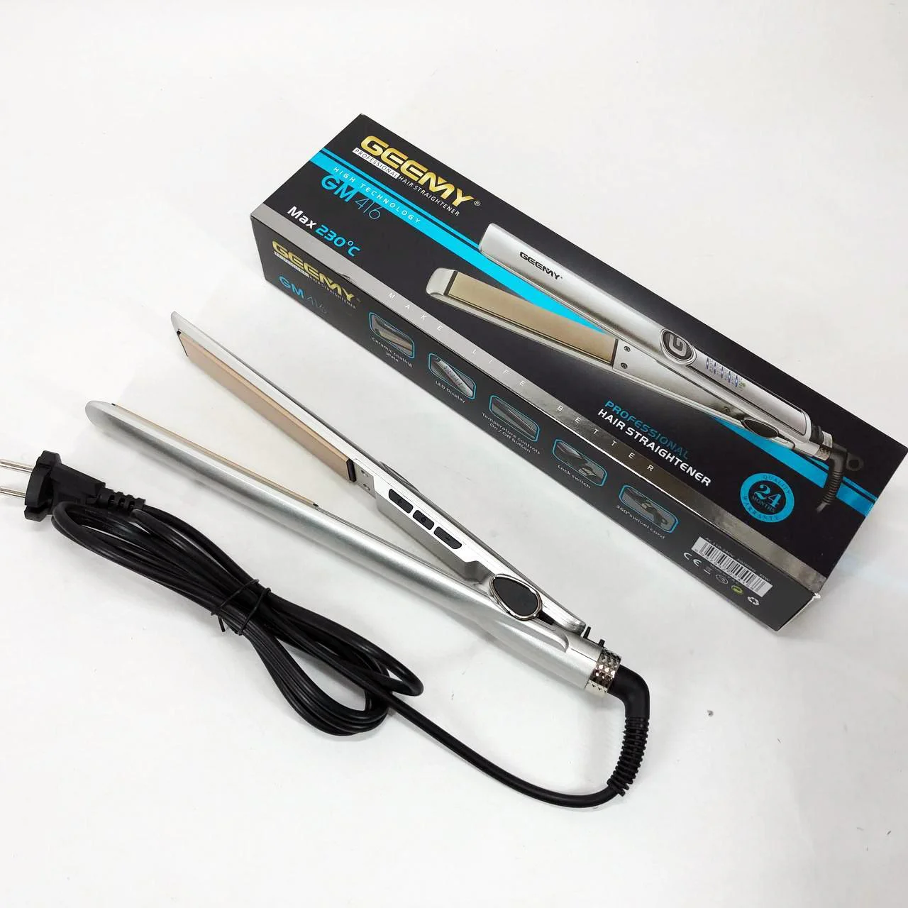 Выпрямитель-утюжок для волос Gemei GM-416 з LED-дисплеєм та 5 температурними режимами - Зображення 6