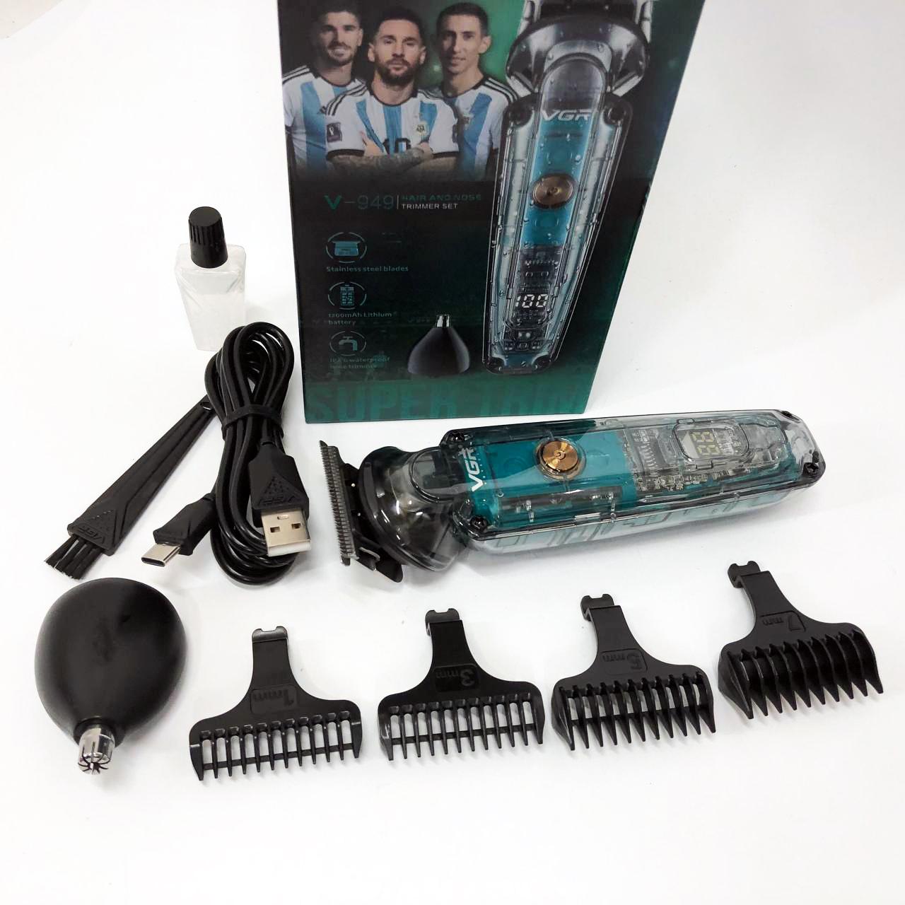 Аккумуляторна машинка для стрижки волос VGR V-949 — Професійна окантовочна машинка для бороди - Зображення 23