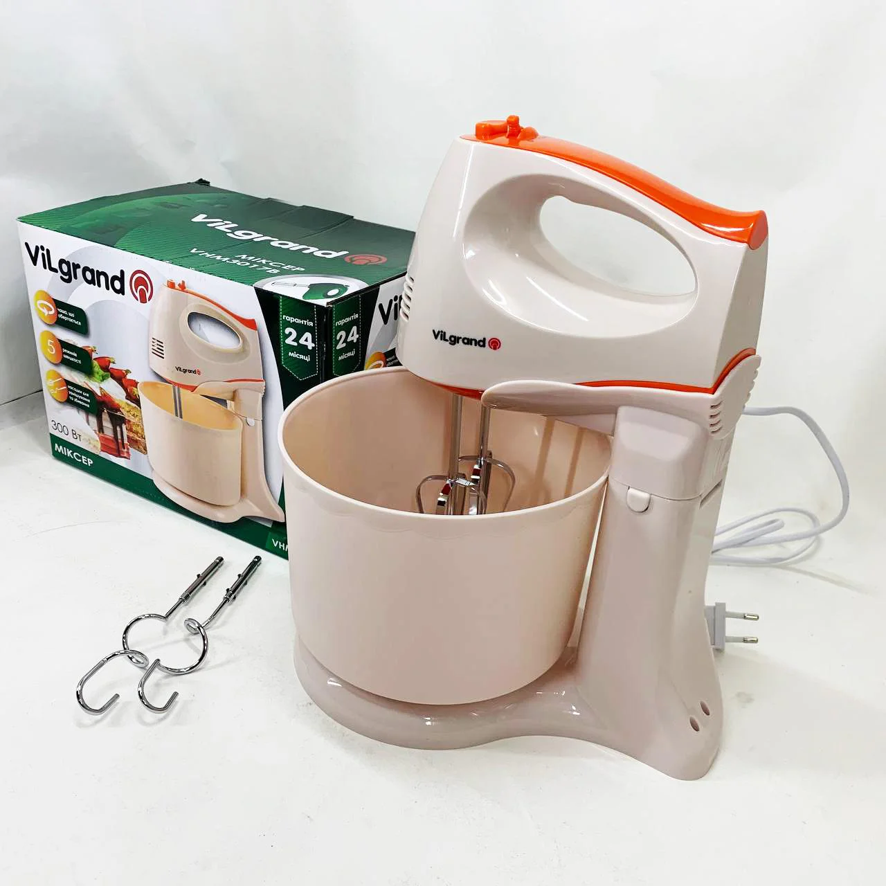 Миксер ViLgrand VHM3017B з 5 швидкостями та потужністю 300 Вт - Зображення 7