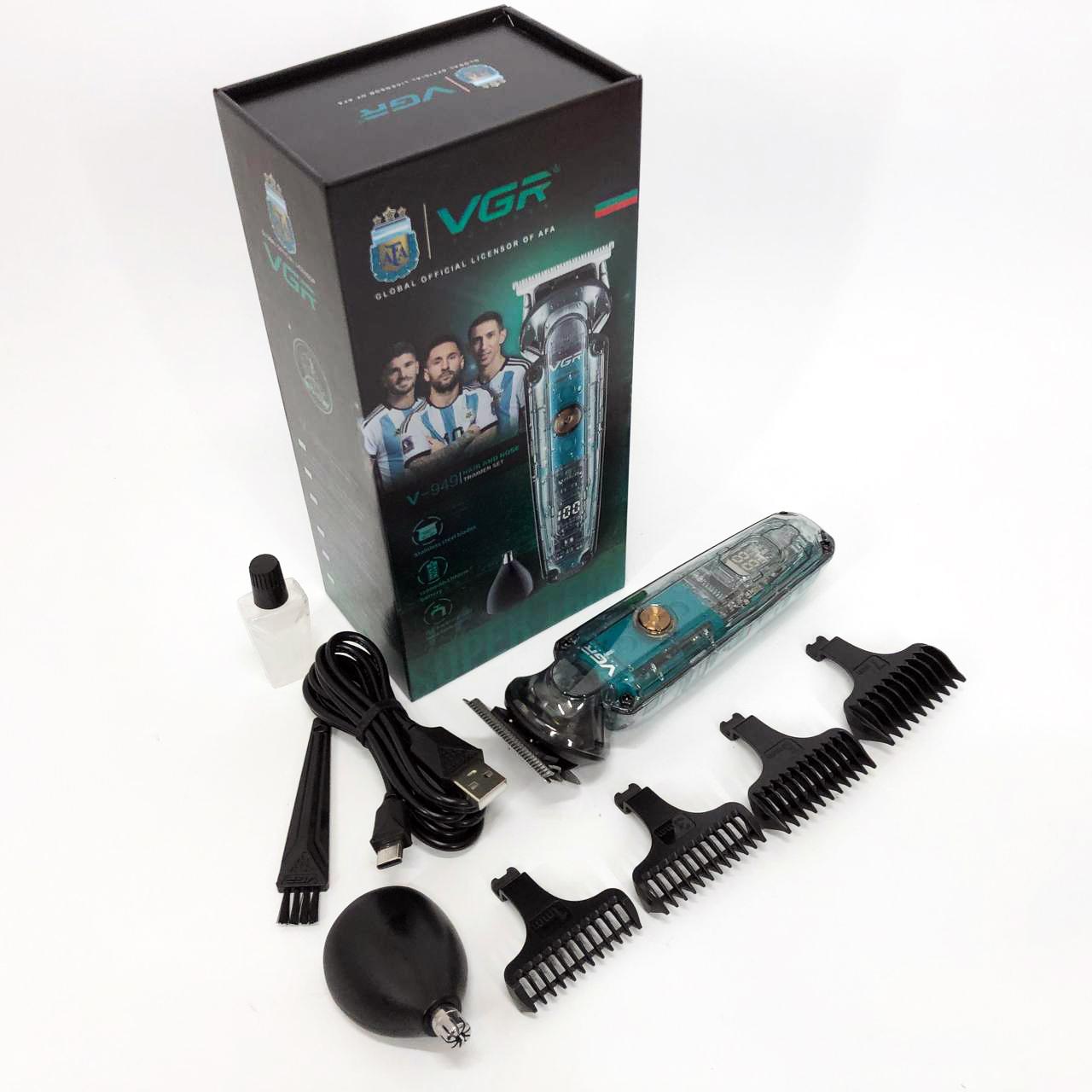 Аккумуляторна машинка для стрижки волос VGR V-949 — Професійна окантовочна машинка для бороди - Зображення 22