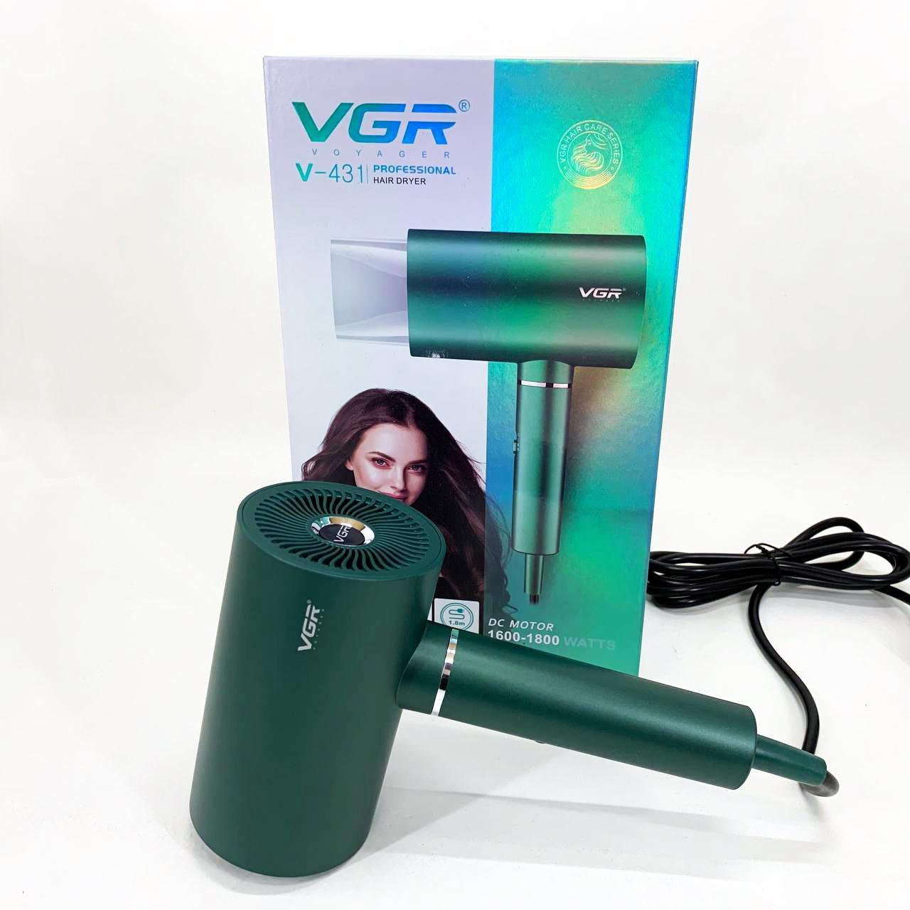 Професійний фен VGR V-431 1600–1800 Вт — холодний обдув, зелений - Зображення 18