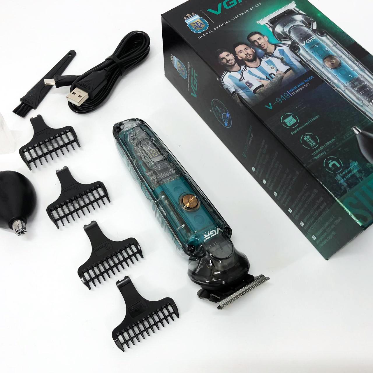 Аккумуляторна машинка для стрижки волос VGR V-949 — Професійна окантовочна машинка для бороди - Зображення 12