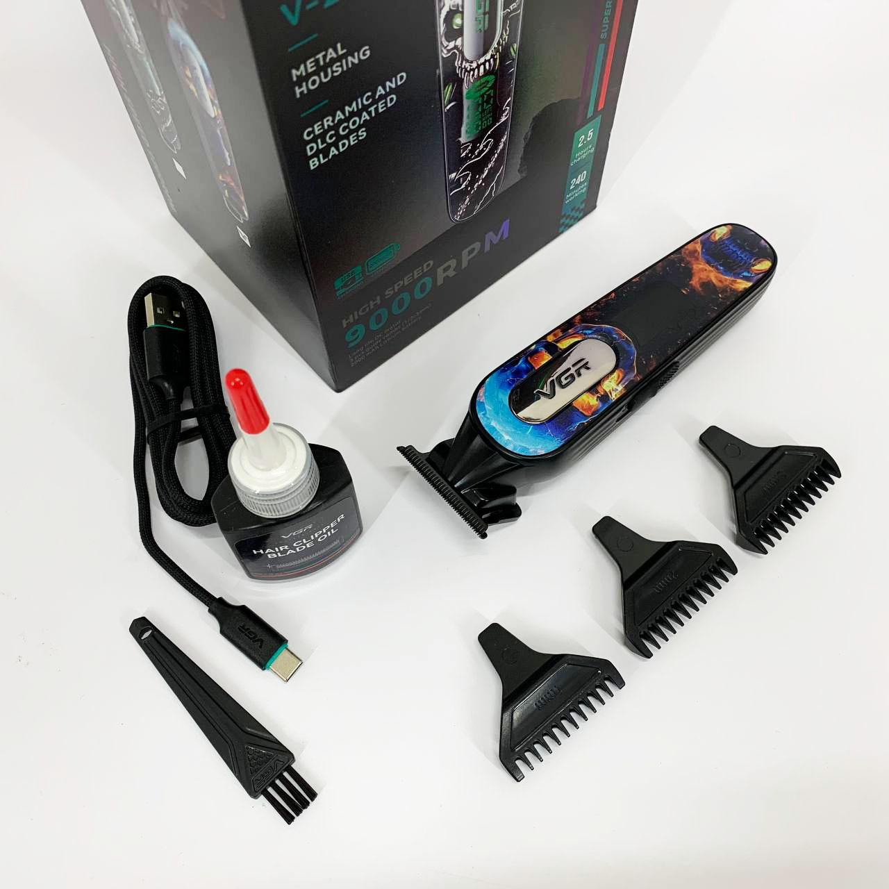 Триммер VGR V-260 RED — акумуляторний 240 хв з LED-дисплеєм, 3 насадки - Зображення 5